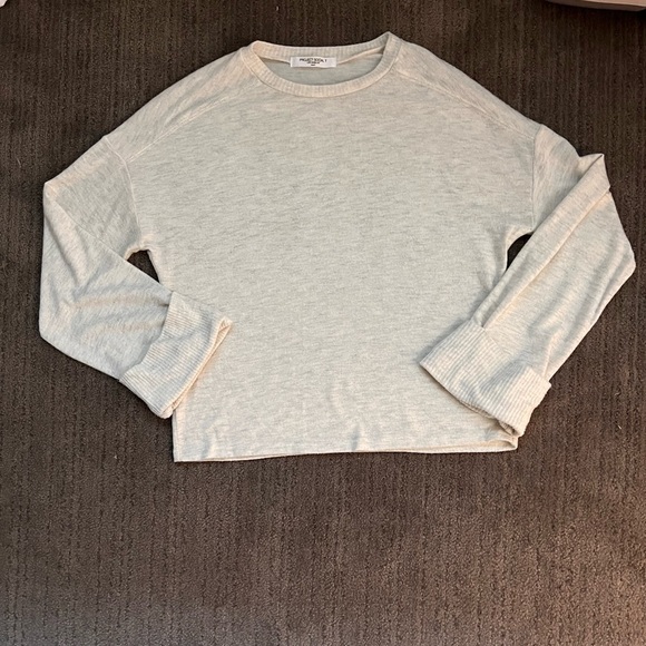PROJECT SOCIAL T - Women’s Cream Cuffed CrewNeck Sweater - Size Small - Picture 5 of 7